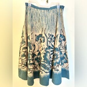 SOLD Bernardo Flared Floral Sequin Skirt Size 12